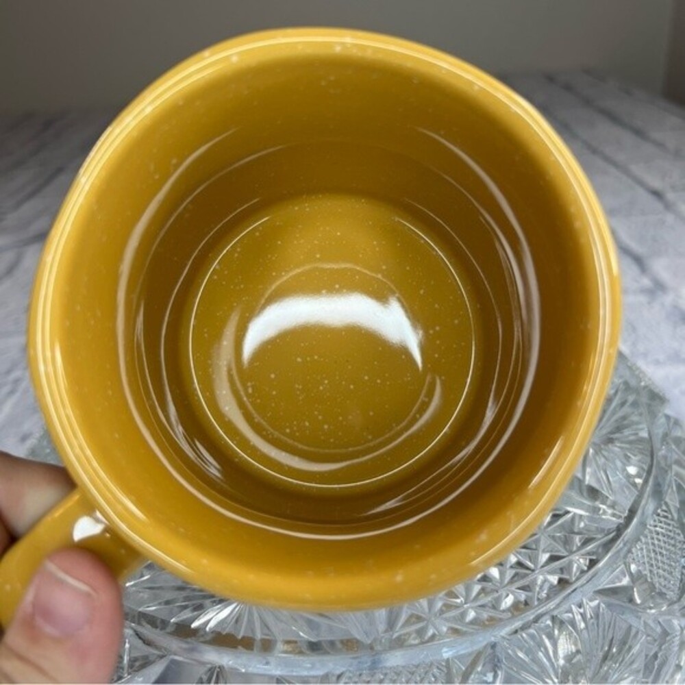 Rae Dunn coffee cup Hit the Trails Hiking enthusiast great gift yellow new - Picture 3 of 8